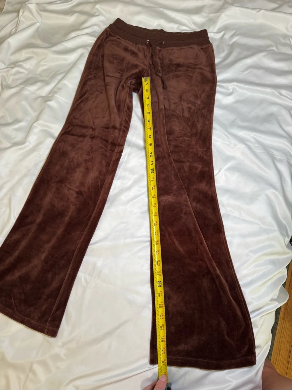 Blu Chic Cozy Brown Velour Flared Lounge Pants, Women’s Small